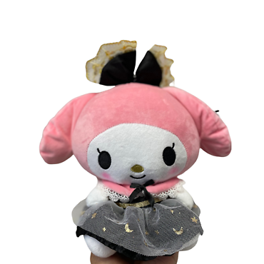 9\" Pink Bunny with Black Dress