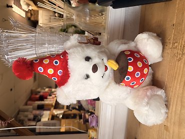 12\" Birthday bear white