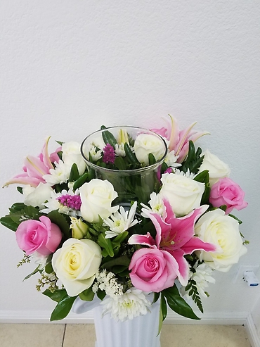 Pink Urn Arrangement