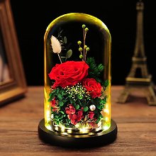 Rose & Flowers Glass Dome