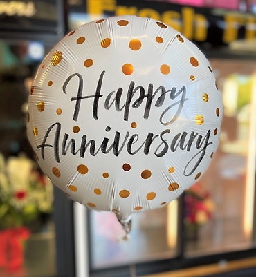 White Anniversary Balloon