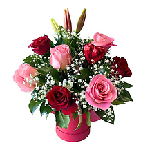 Pink & Red Roses Love Box