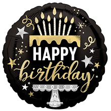 Gold & Black Birthday Cake