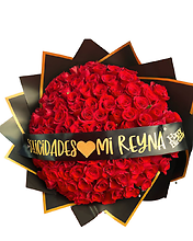 100 ROSES WITH RIBBON
