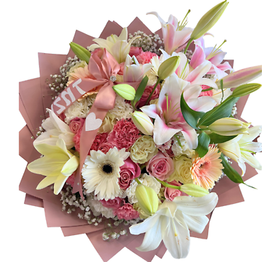lilies, roses and carnations bouquet