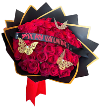 Valentine\'s Wrapped Bouquets