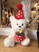 12\" Birthday bear white