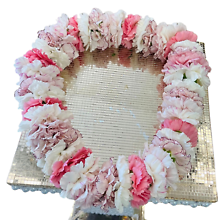 White and Pink Carnation Lei