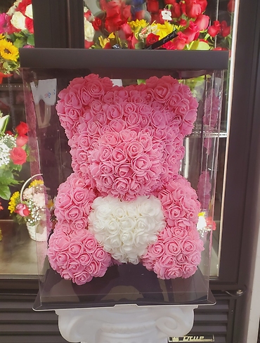 M-Heart Pink Rose Bear