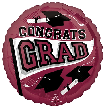 Burgundy Graduation Mylar