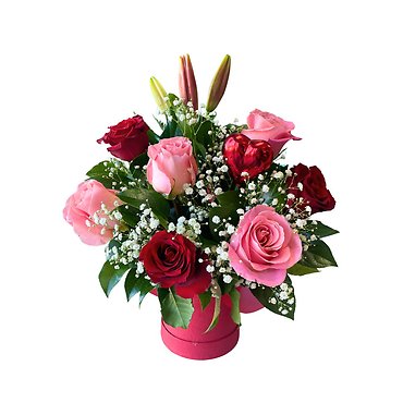Pink & Red Roses Love Box