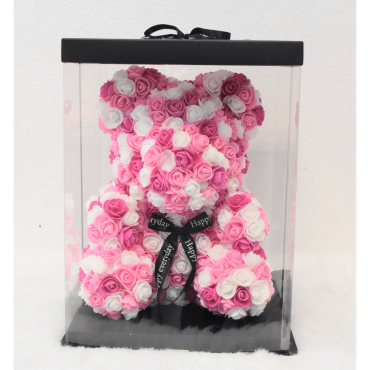 16\'\' Pink & White Rose Bear