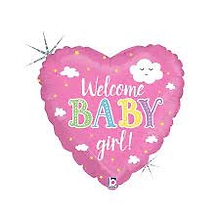 Welcome Baby Girl! Standard Mylar Balloon