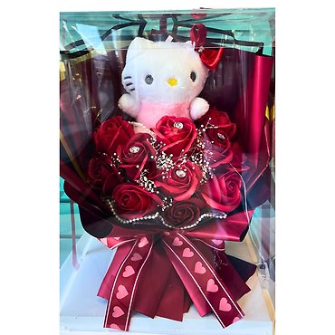 Red Kitty Soap Bouquet