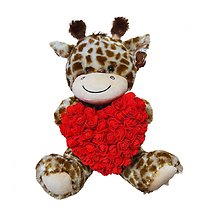 16\" Giraffe w/ Rose Heart