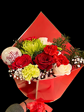 Red Holiday Wrapped Bouquet