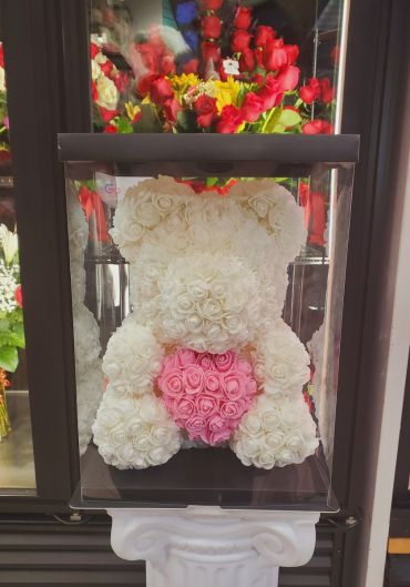 M-Heart White Rose Bear