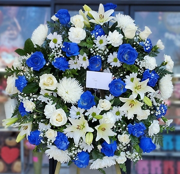 Blue & White Wreath