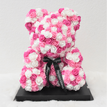 16\'\' Pink & White Rose Bear