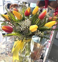 12 tulips in a Vase