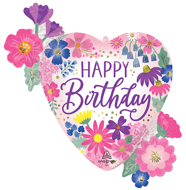 29\" Birthday Garden Florals Jumbo Mylar