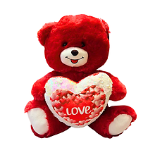 20\" RED BEAR WITH HEART