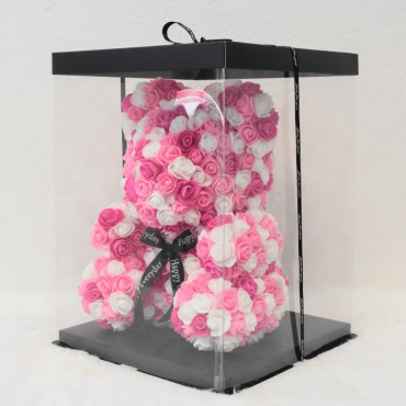 16\'\' Pink & White Rose Bear