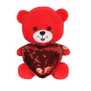 10\" Red Bear w/ Sequin Heart